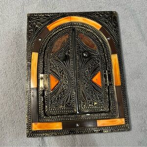 Stunning Vintage Moroccan Mirror With Doors Unique Moorish Style Wall Hanging